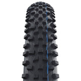 Schwalbe Rocket Ron Evo Super Ground TLE folding tyre for XC and E-bike, showcasing its tread pattern and sidewall design.