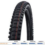 Schwalbe Big Betty Evo Super Trail folding TLE downhill and enduro mountain bike tyre with knobby tread for rugged trail riding