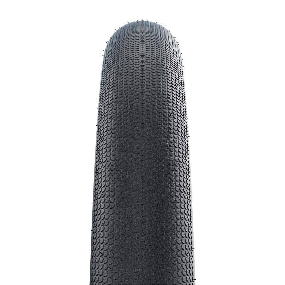 Schwalbe G-One Speed RaceGuard gravel and rough road racing tire with folding design and tread for off-road cycling.
