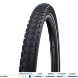 Schwalbe Marathon Mondial Evo touring e-bike tire with puncture resistance, suitable for e-bike ready touring bikes.