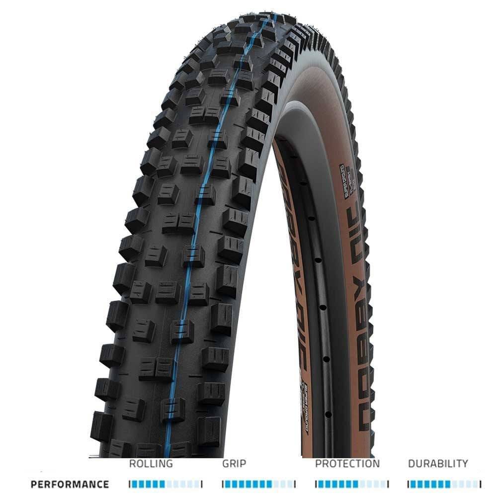Schwalbe Nobby Nic Addix folding MTB tyre designed for e-bikes, showing rugged tread pattern and sidewall details.