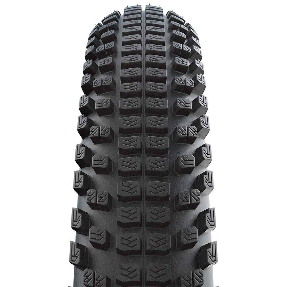 Schwalbe Johnny Watts 365 DD Greenguard bicycle tire showing durable tread and puncture protection features.