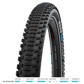 Schwalbe Johnny Watts 365 DD Raceguard off-road and e-bike tyre with durable tread and puncture protection, suitable for rugged terrain.