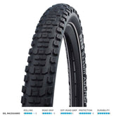 Schwalbe Johnny Watts Performance DD Raceguard bike tire with puncture-resistant rubber and durable tread for road cycling.
