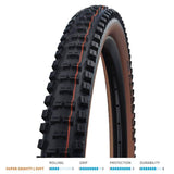 Schwalbe Big Betty Evo Super Gravity MTB tire with Addix Soft compound, folding TLE design for downhill and enduro e-bike riding.