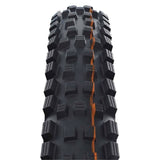 Schwalbe Magic Mary Addix Super Trail soft folding tubeless mountain bike tire with tread pattern for trail riding.