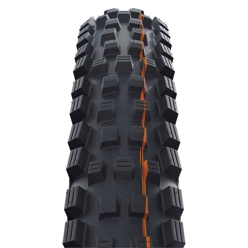 Schwalbe Magic Mary Addix Super Trail tubeless folding mountain bike tire with soft compound and easy installation, sidewall details visible.