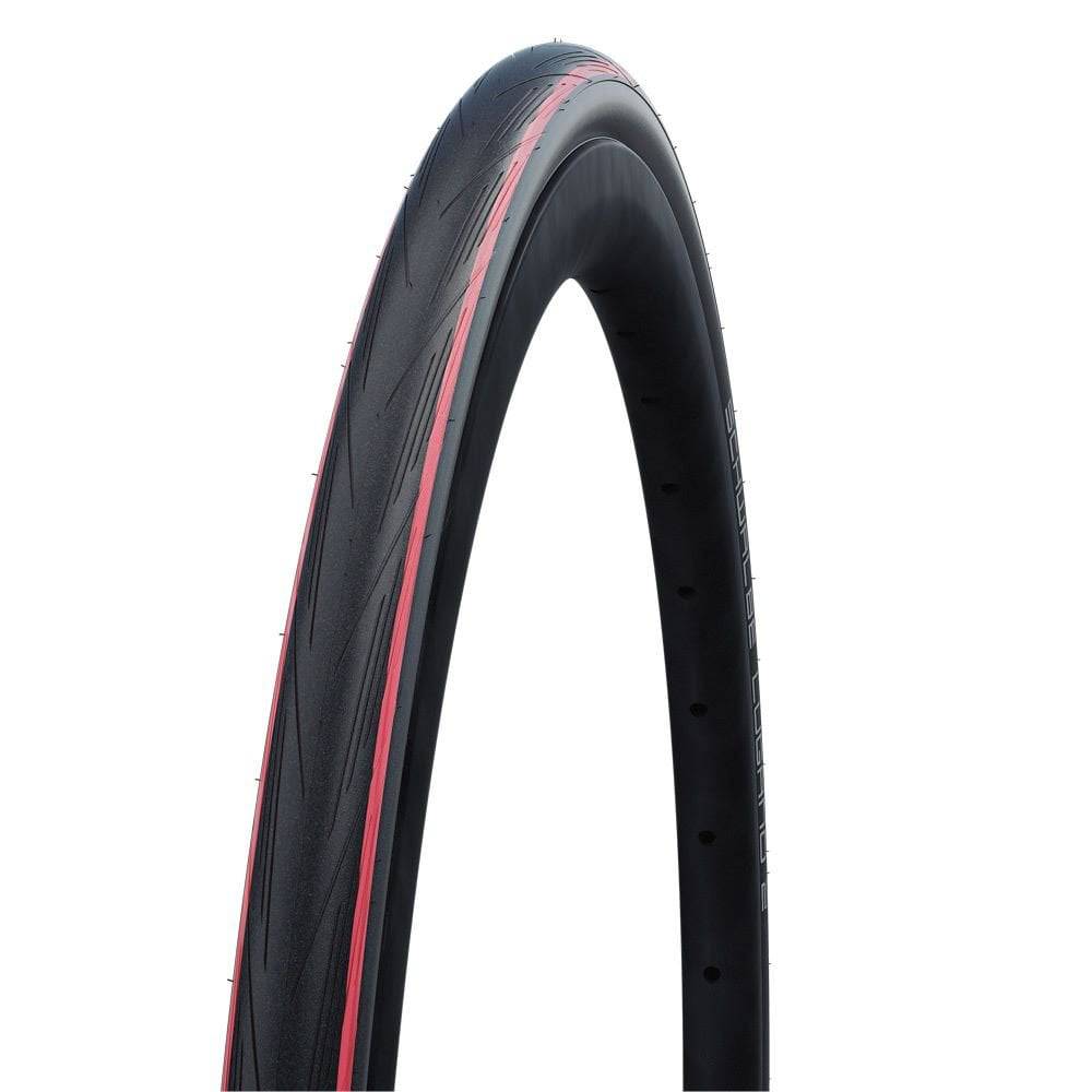 Schwalbe Lugano II Road Tyre with K-Guard puncture protection and silica compound, showing tread pattern and sidewall details.
