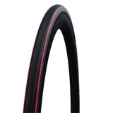 Schwalbe Lugano II folding tire with K-Guard puncture protection for road bikes, shown mounted on wheel.