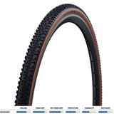 Schwalbe X-One Allround Raceguard tubeless cyclocross tire with foldable design and tread pattern suitable for off-road racing.