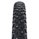 Schwalbe Winter K-Guard tyre with 120 spikes and double defence puncture protection for bike winter riding.