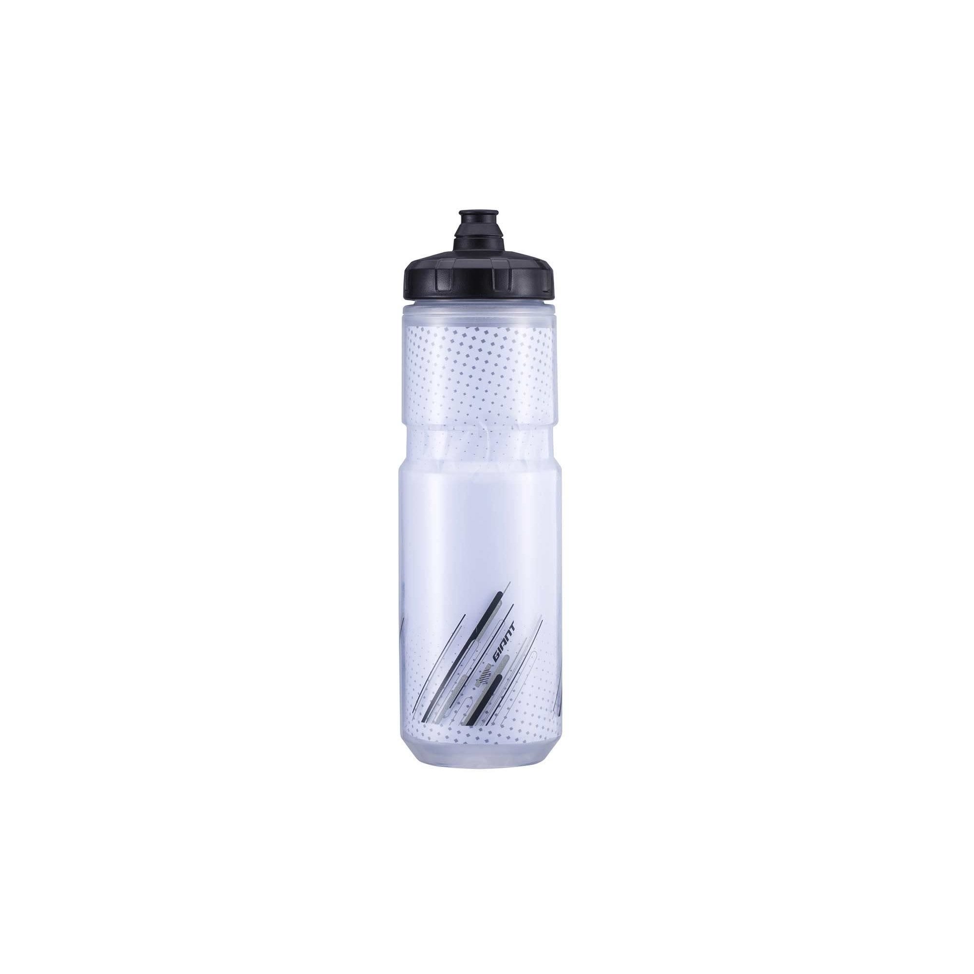 Giant Evercool Thermo Bottle transparent gray insulated cycling water bottle with a gray lid and sleek design.