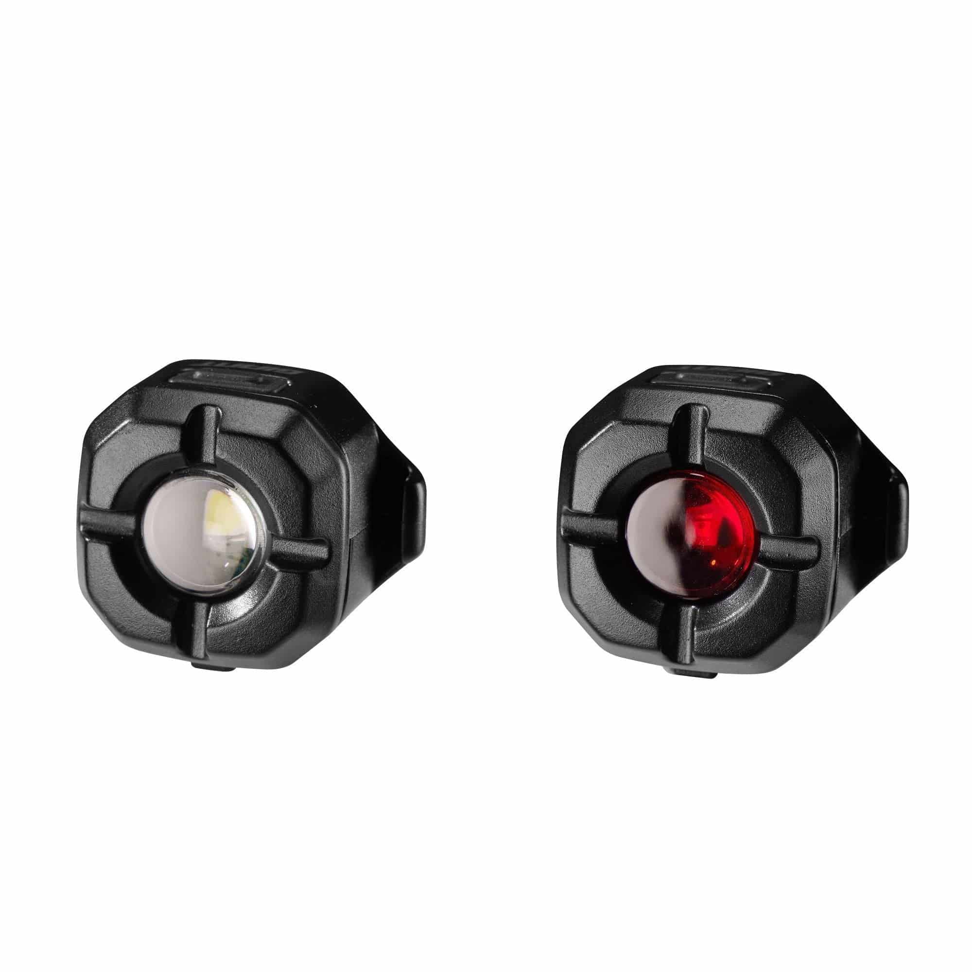 Giant Light Sets Cast 10 Combo USB rechargeable LED bike safety lights with red and white lights for visibility and safety.