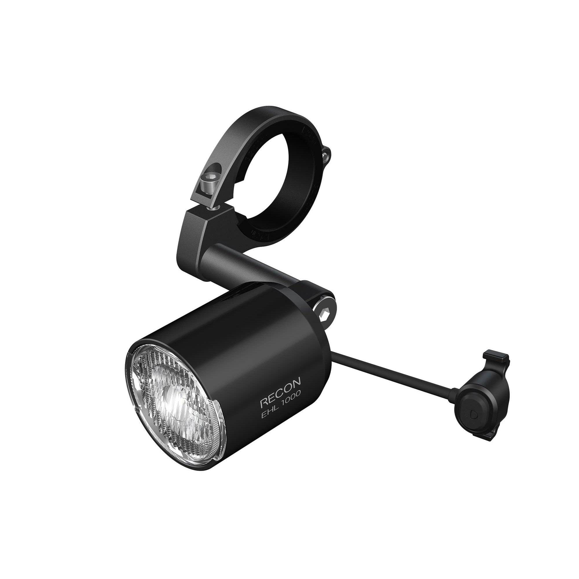 Giant Recon E HL1000 2021 front light for e-bikes with remote control, featuring bright LED illumination and sturdy mounting.