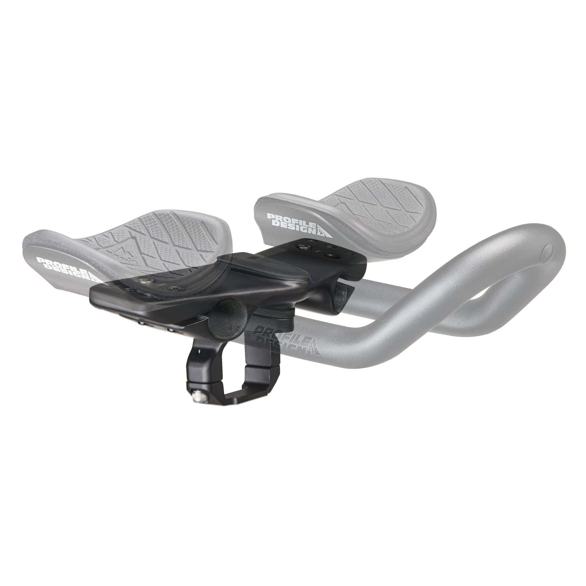 Giant tri clip-on clamp for aero handlebars, adjustable fit, bicycle component for 2023 models, showcases clamp attached to handlebar