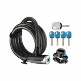 Giant Surelock Flex Key Coil 12 cable lock with LED key and quick-release mount, designed for bicycle security accessories.
