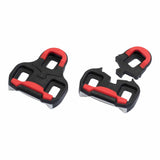 Giant Pedal Cleats with 9° float compatible with Giant and Look road pedal systems, shown mounted on pedals for cycling.