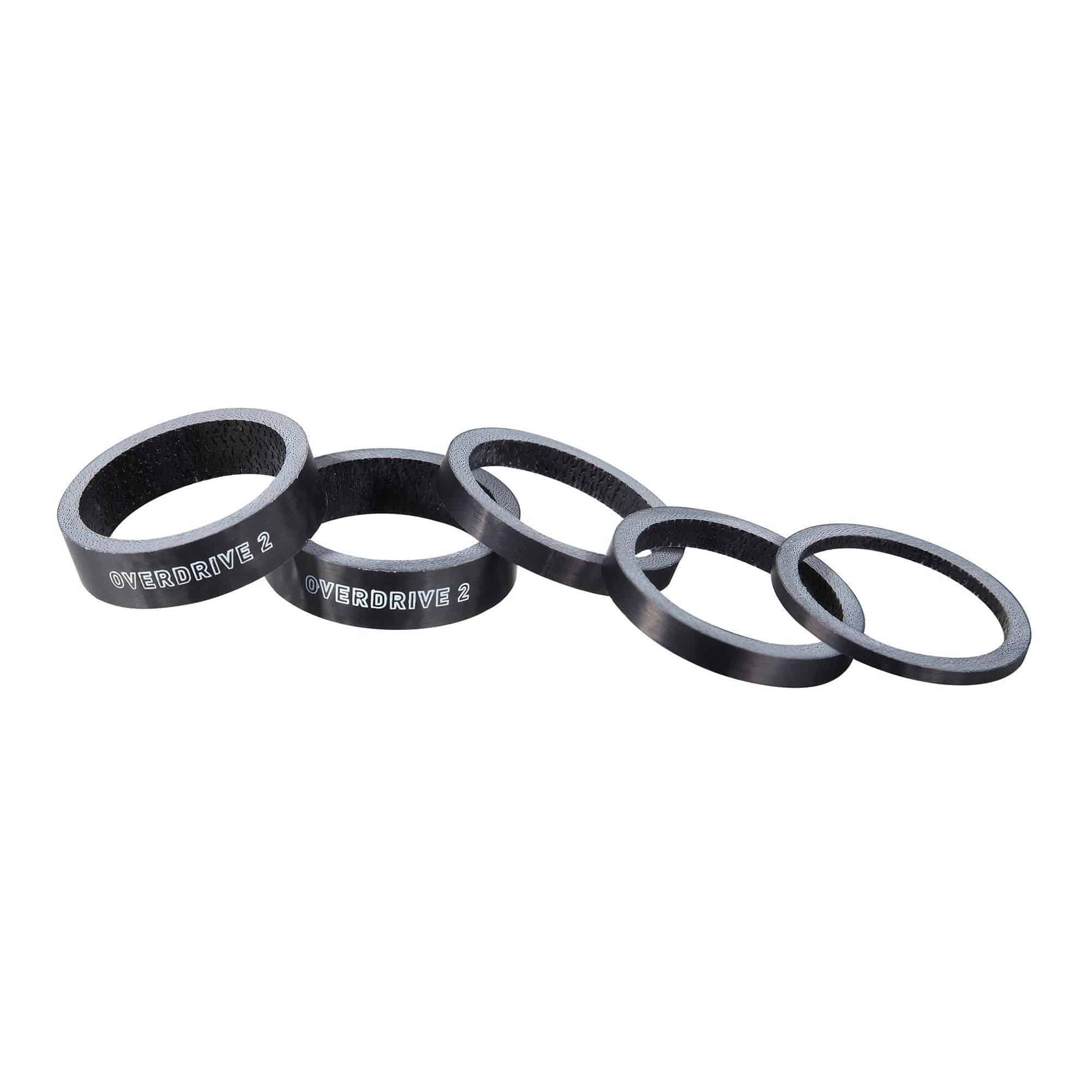 Giant OD2 Carbon Headset Spacer Kit with 1x2.5mm, 2x5mm, and 2x10mm spacers for bicycle headset assembly.