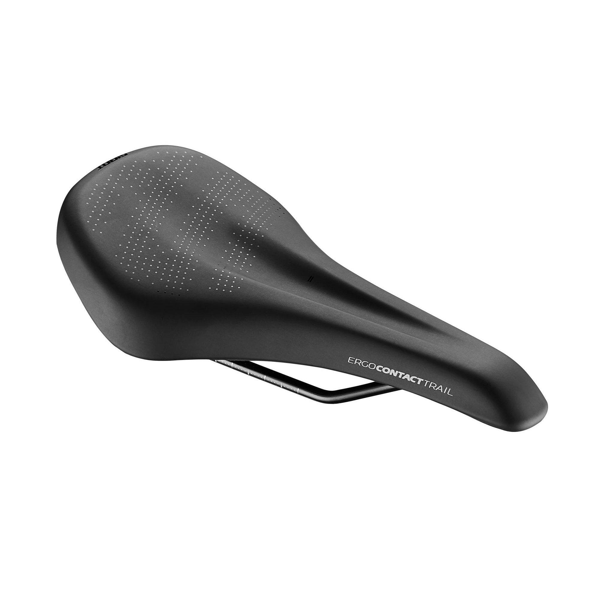 Giant Ergocontact Trail saddle, ergonomic off-road bike seat with unisex eco-friendly design, shown on a bike component.
