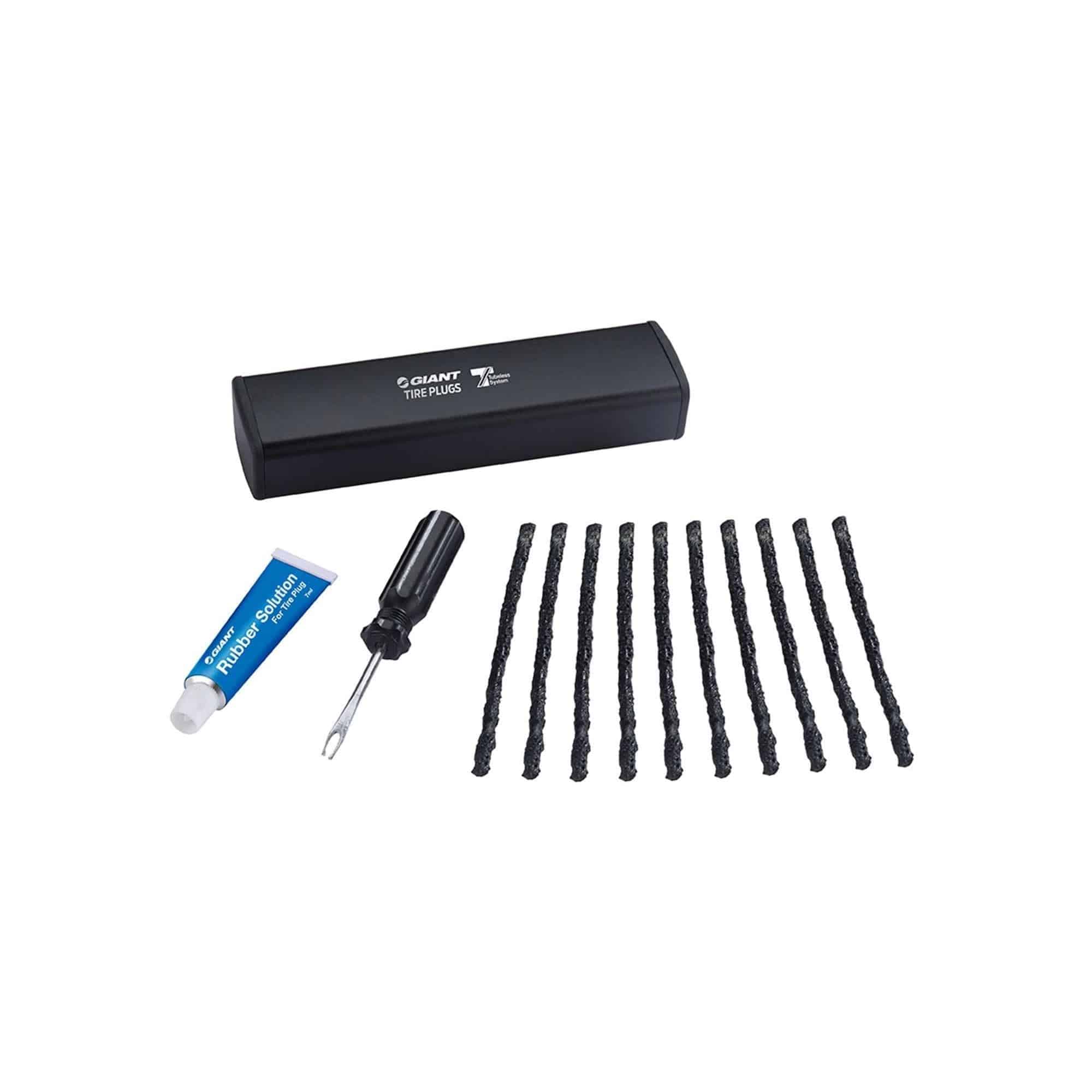 Giant tubeless tyre plugs for treaded tyre hubs, used as puncture repair components for tubeless tyre maintenance.