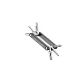 Giant Tool Toolshed 6 multi-tool with six essential bits, nickel-plated durable workshop tool in close-up view.