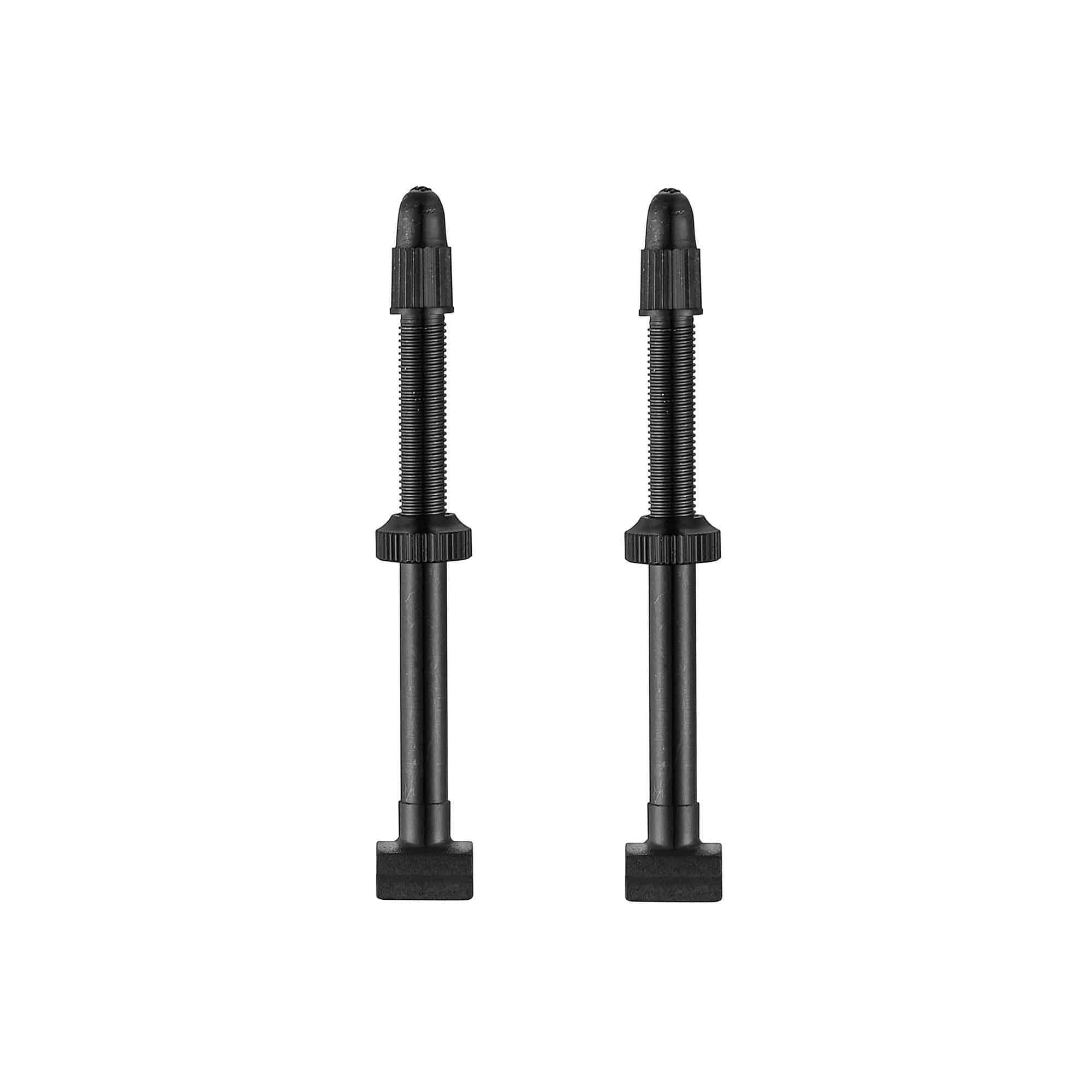 Giant tubeless valve stems for 42mm and 65mm high profile rim tubeless wheels, shown in a close-up image.