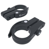 Giant quick release seat collar with rack mount for 31.8mm seat posts, bike accessories, black metal clamp with lever.