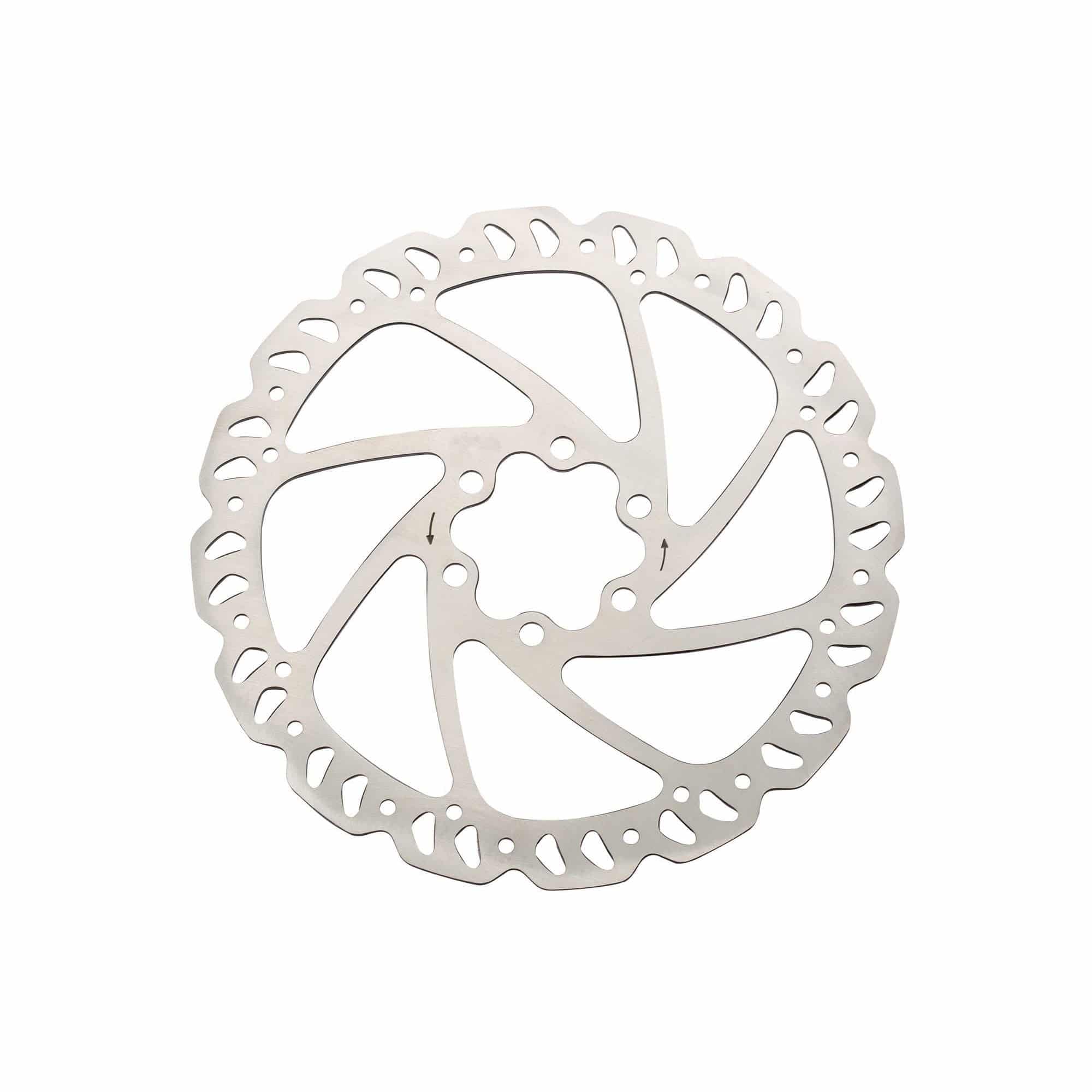 Giant 140mm hydraulic disc brake rotor for road bike upgrade, showing the metal rotor with branding and ventilation holes.