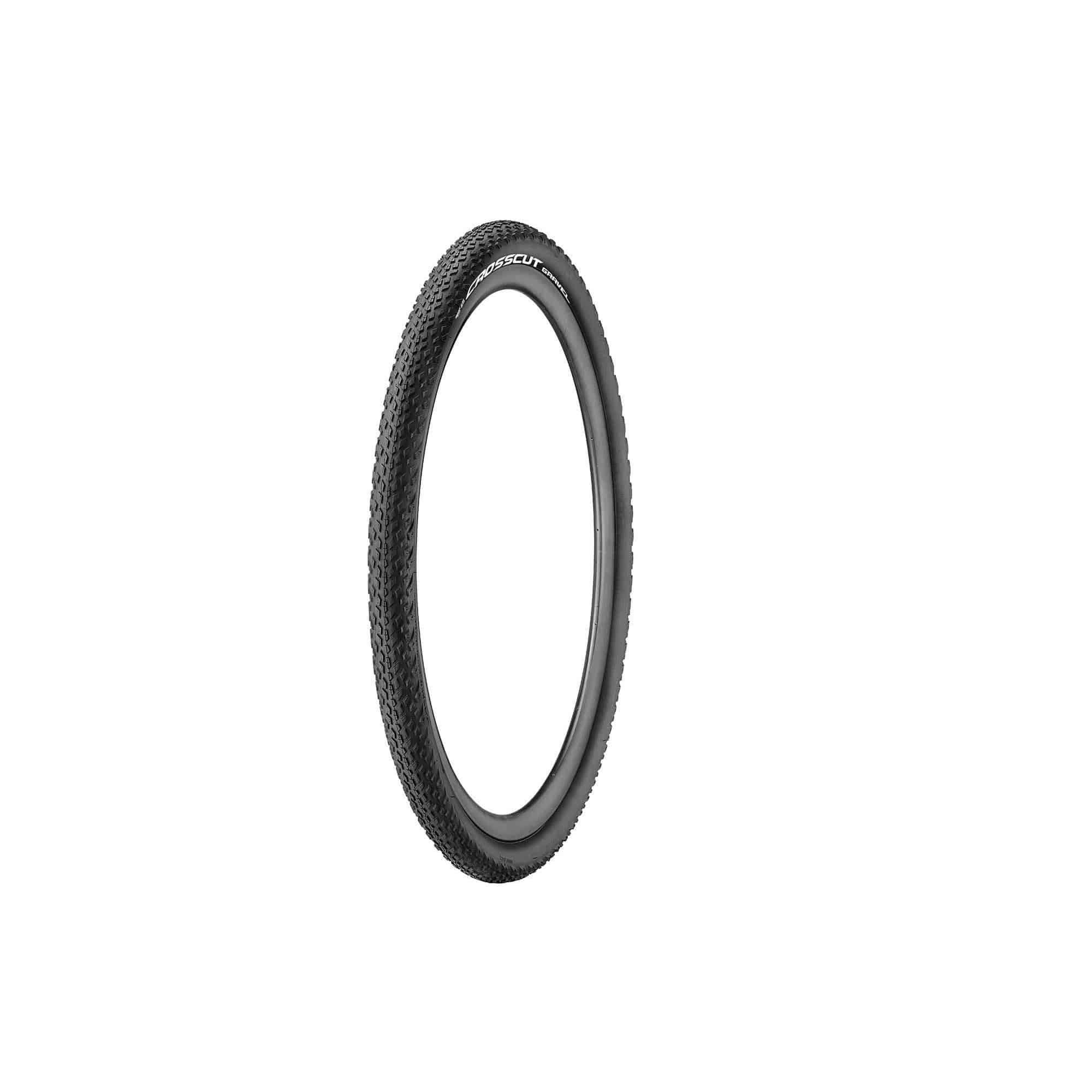 Giant Crosscut Gravel tubeless-ready tyre with wear indicator and silica compound for gravel cycling, shown mounted on wheel.