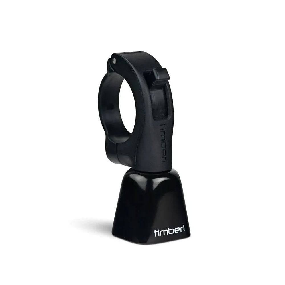 Timber Bells Model Yew bolt-on bike bell with modular replaceable parts, featuring a durable design and classic bell shape.