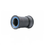 Praxis Works M30 Thru BB 386 EVO bottom bracket for MTB cranks with collet system, black metal component for bike drivetrain.