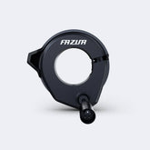 Fazua Ride 60 handlebar control device for e-bike mode and lighting, mounted on bike handlebar, with buttons and digital display.