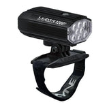 Lezyne Helmet Lite Drive 1200+ LED front light in satin black, USB-C rechargeable, waterproof, designed for cycling helmets.