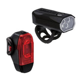 Lezyne KTV Drive Pro 300+ front bike light and KTV Drive+ rear bike light set with USB rechargeability, designed for cycling safety