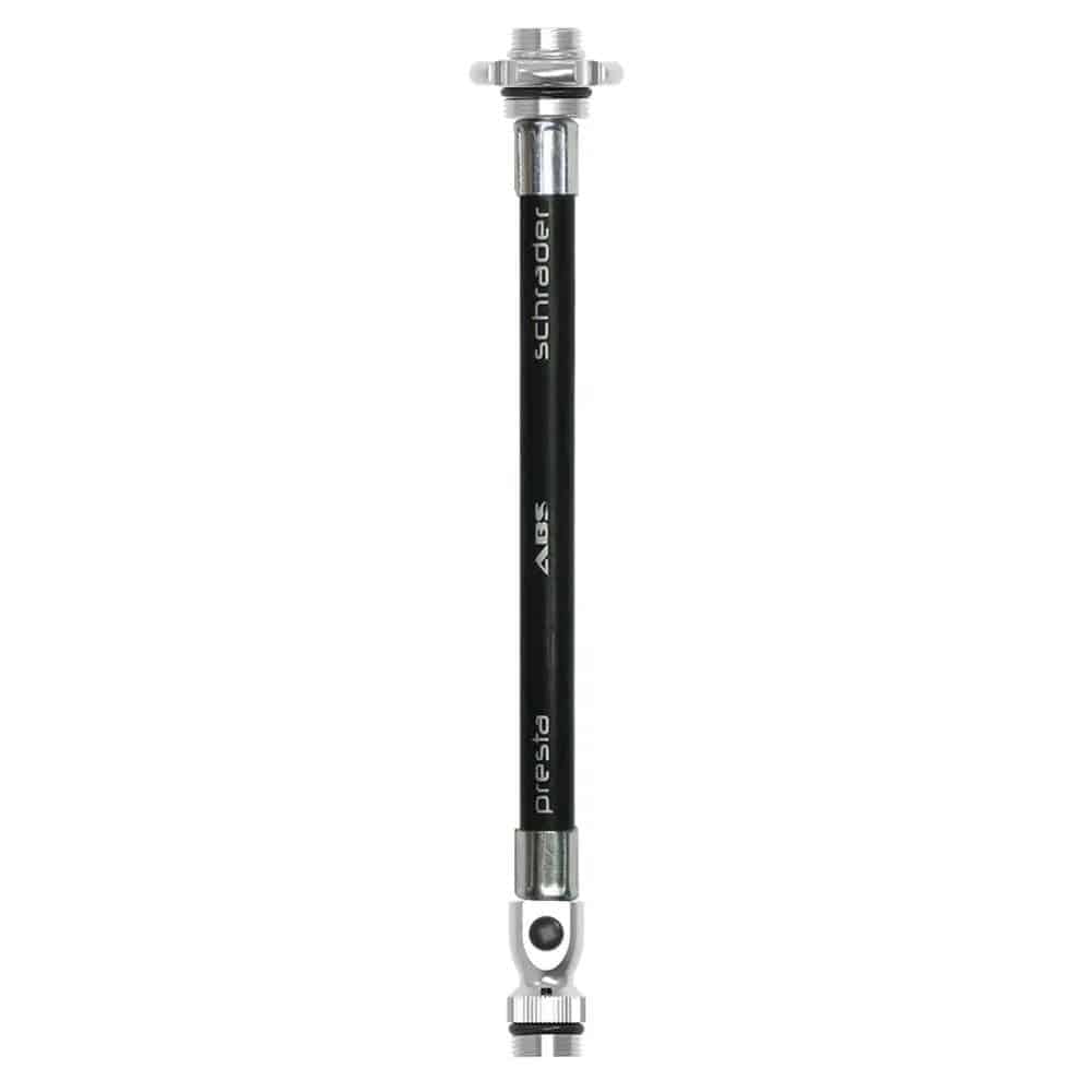 Lezyne ABS Flex Hose with Valve Core Tool for Presta and Schrader valves, bicycle pump accessories, flexible air hose and valve tool