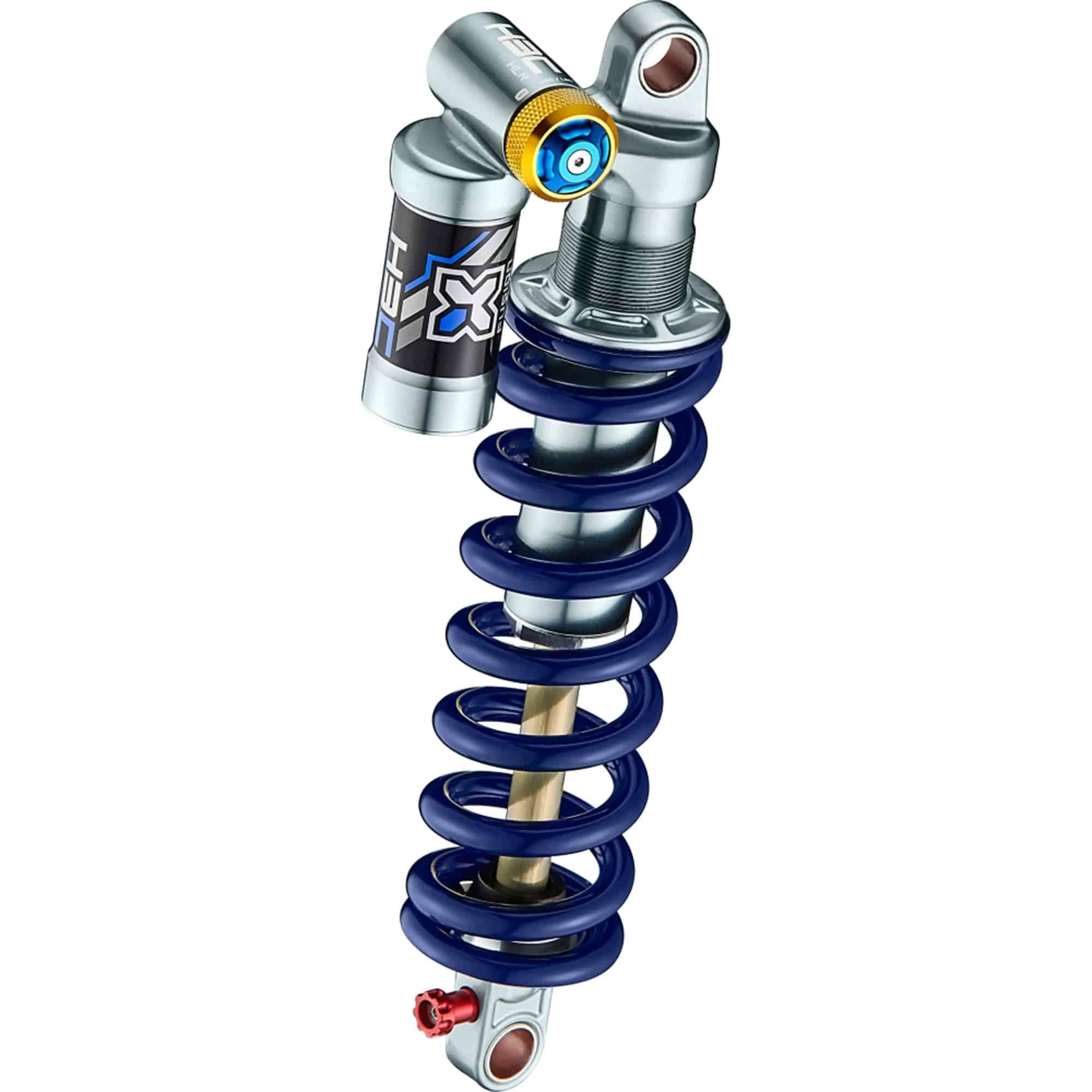 X-Fusion XF Shock H3C HLR 250/70mm rear coil shock for downhill mountain biking, showing the coil and mounting components
