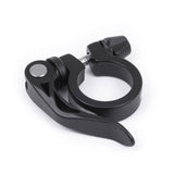 Upgrade Kinesis quick release seat clamp 31.8mm in black, featuring tool-free adjustment for bicycle seat post security.