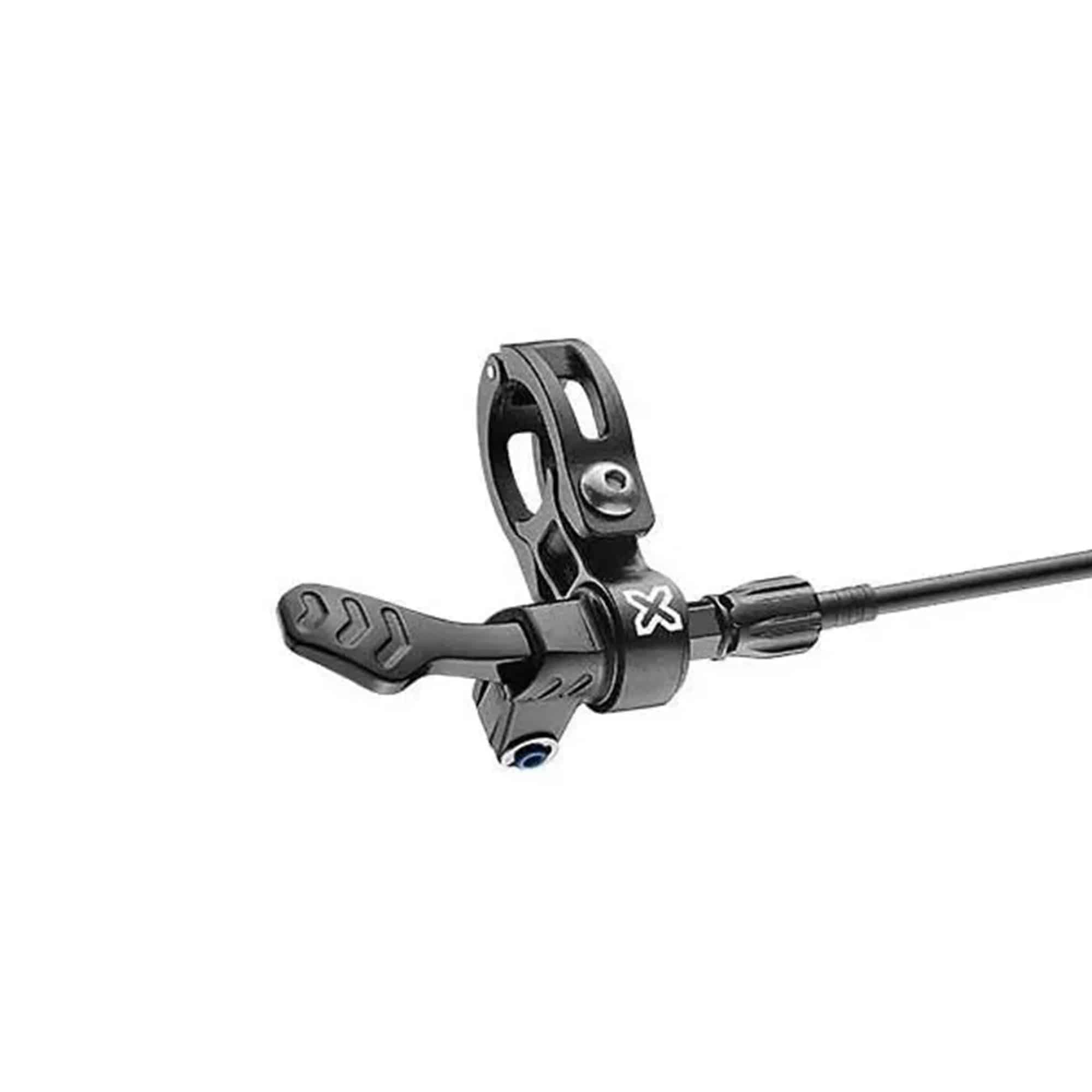 X-Fusion Manic remote kit for dropper post, complete installation components with cable and mounting hardware.