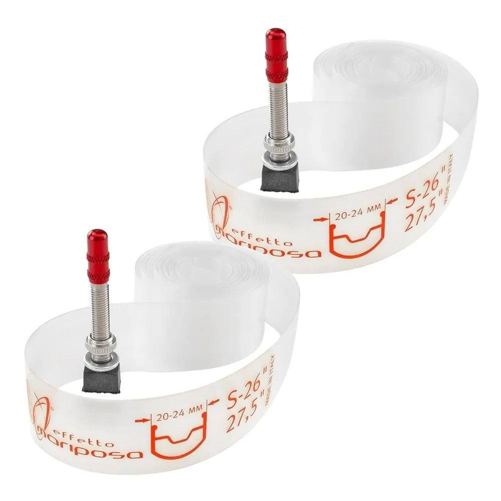 Effetto Caffelatex Strip Plus M-29 tubeless rim strip kit with two valves, bicycle wheel components for tubeless tire setup.