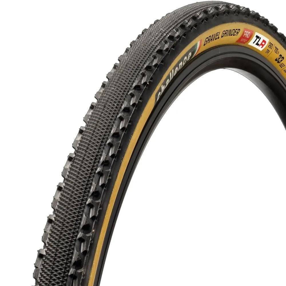 Challenge Gravel Grinder PRO-H TLR tubeless-ready 700x40 tire with tan sidewalls, 260tpi, for gravel bikes.