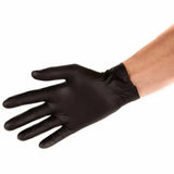 Black Mamba Nitrile disposable gloves, chemical and puncture resistant industrial gloves, black nitrile clothing for safety and protection.