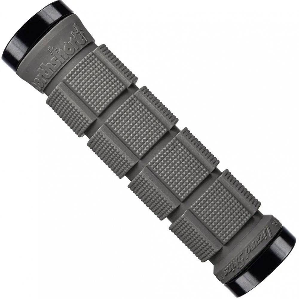 Lizard Skins Northshore dual-clamp lock-on grips for MTB and BMX bikes, featuring textured rubber for secure handling.