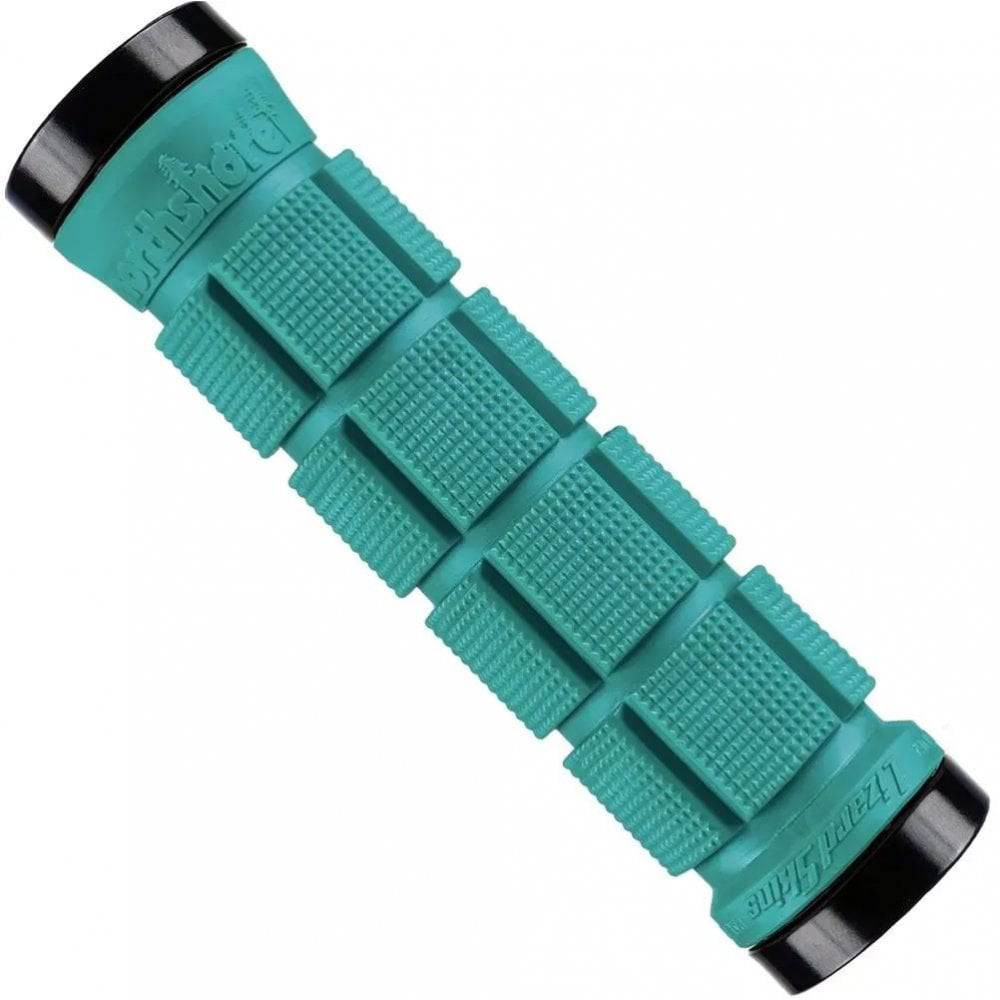 Lizard Skins Northshore dual-clamp lock-on grips for MTB and BMX bikes, featuring textured rubber for secure handling.