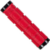 Lizard Skins Dual-Clamp Lock-On Oury grips for MTB and BMX bikes, featuring textured rubber handles and metal clamp rings.