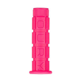 Lizard Skins Single Compound Oury MTB and BMX bike grips with anti-vibration features, shown on a mountain and BMX bike handlebar.