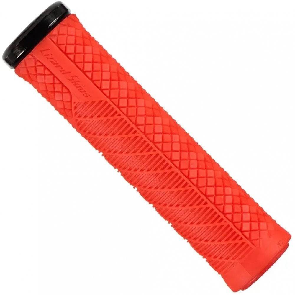 Lizard Skins Charger Evo single-clamp lock-on grips for MTB and BMX bikes, featuring textured rubber for secure hand grip.