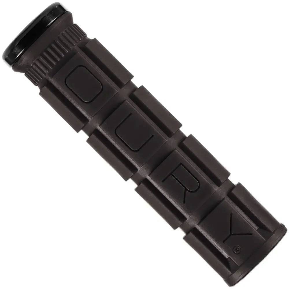 Lizard Skins Single-Clamp Lock-On Oury V2 MTB and BMX grips with vibration reduction and textured rubber surface for enhanced grip.