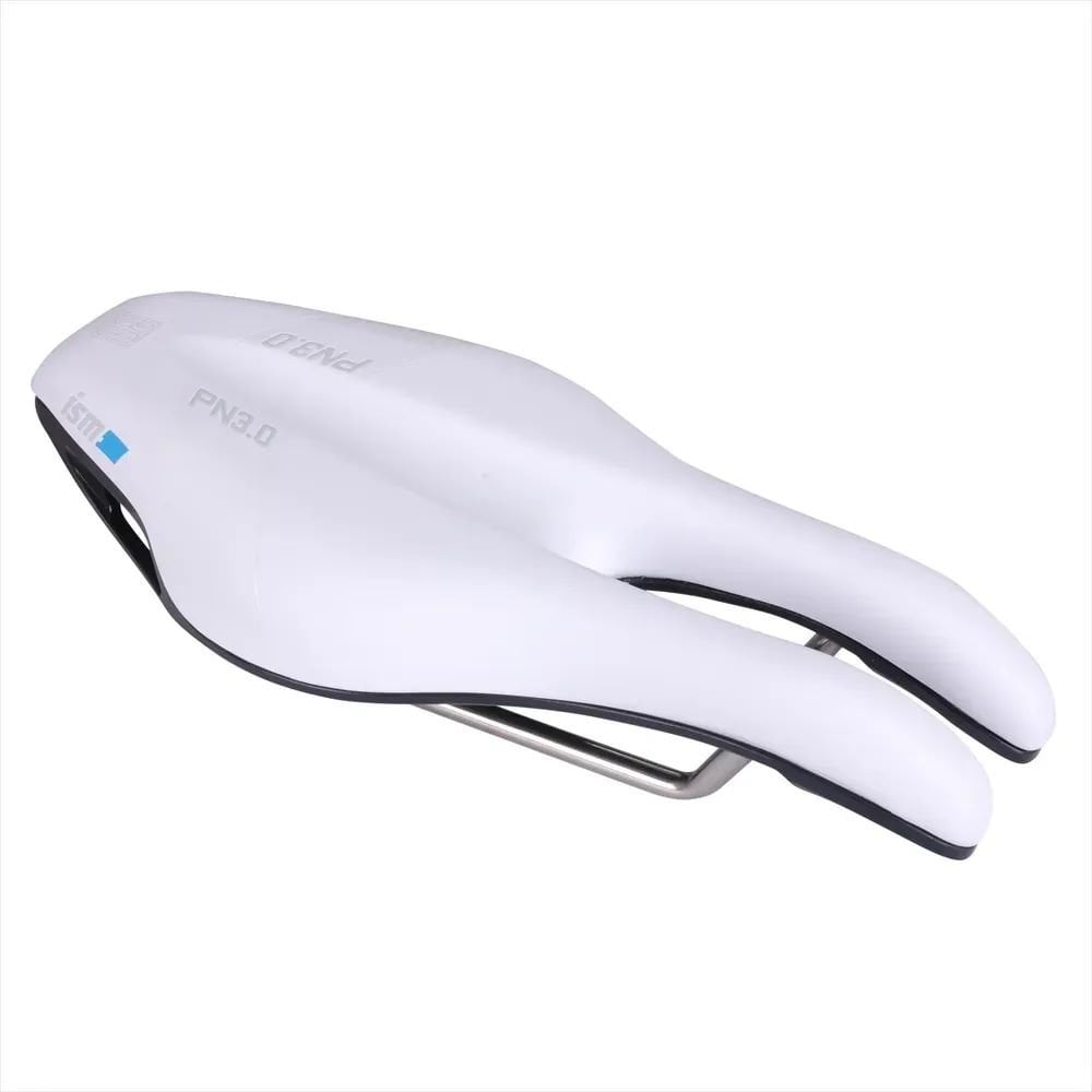 ISM PN 3.0 nose-less road bike saddle for triathlon and time trial bikes, designed for comfort and aerodynamics.