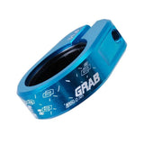 DMR Bikes single bolt seat clamp for bike seatpost, durable component part, black metal with bolt for secure fit.