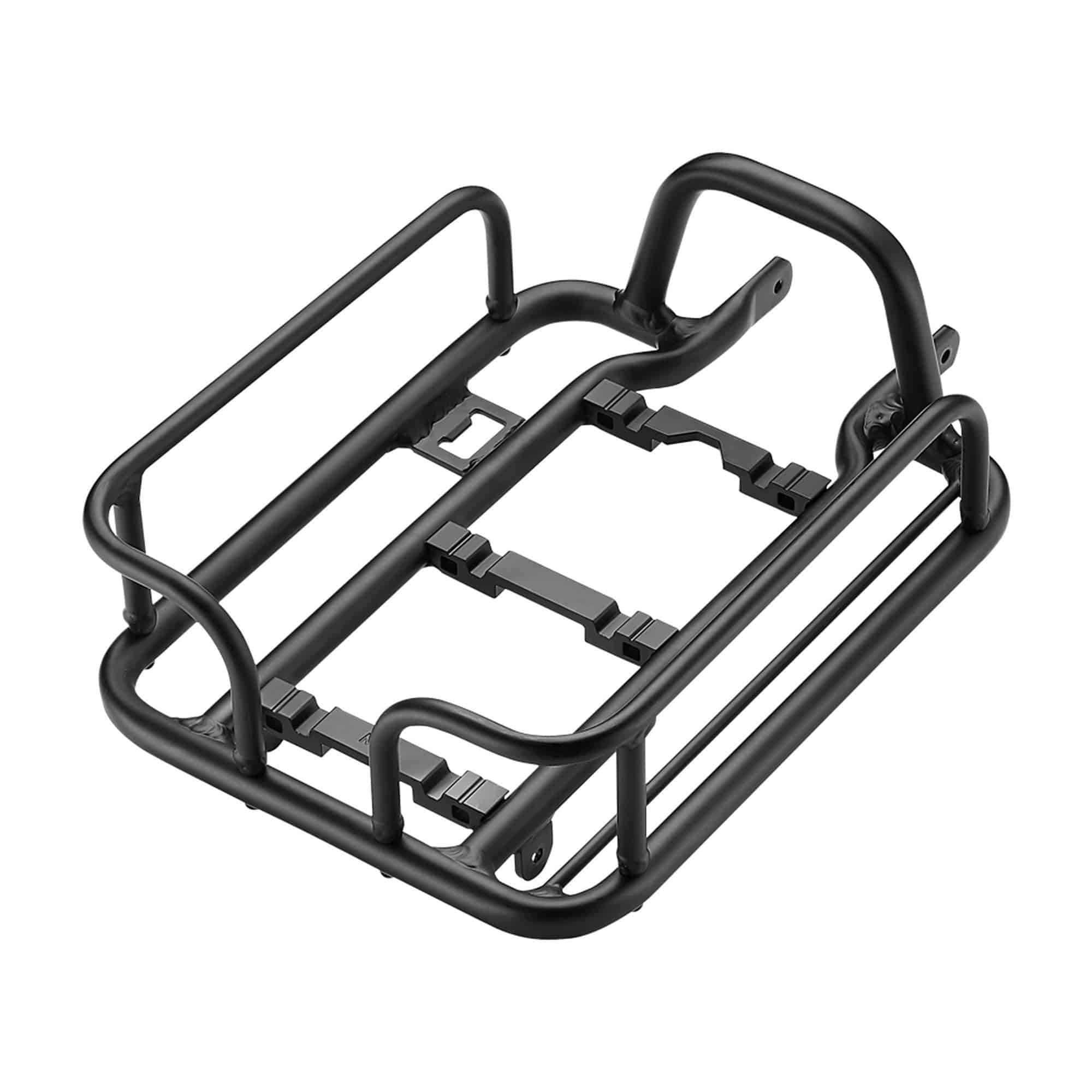 Momentum small bike rack with side rail, compact bicycle luggage carrier, designed for easy bike transport and accessories.
